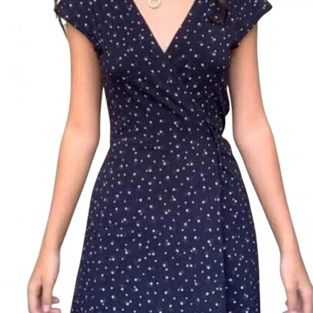 Brandy-melville Women's Navy and Black Dress